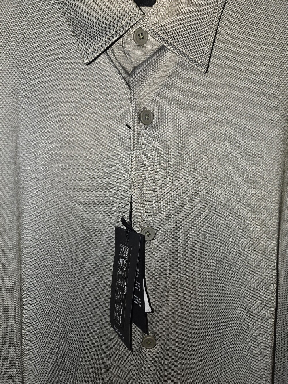 BOSS Men's Button-Front Shirt in Light Gray-Taupe, Performance Slimt Fit Large - Picture 4 of 8